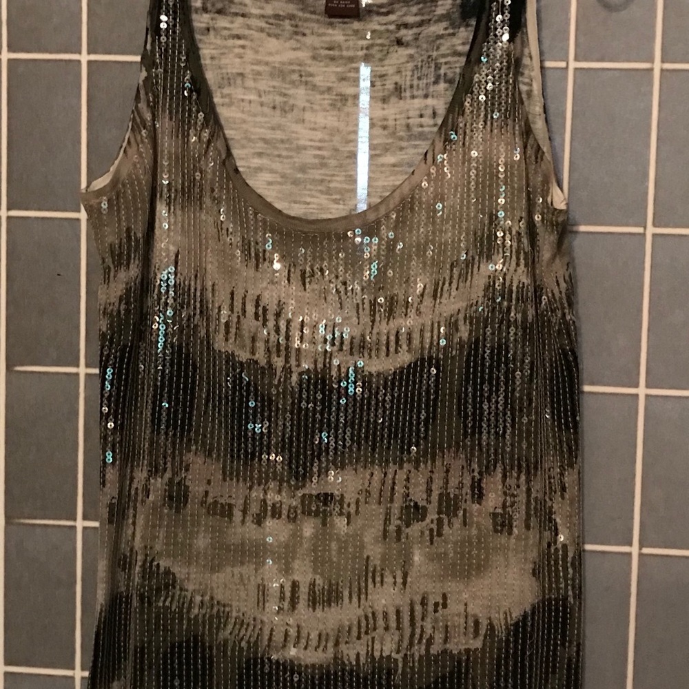 Sequined camouflage tank top
